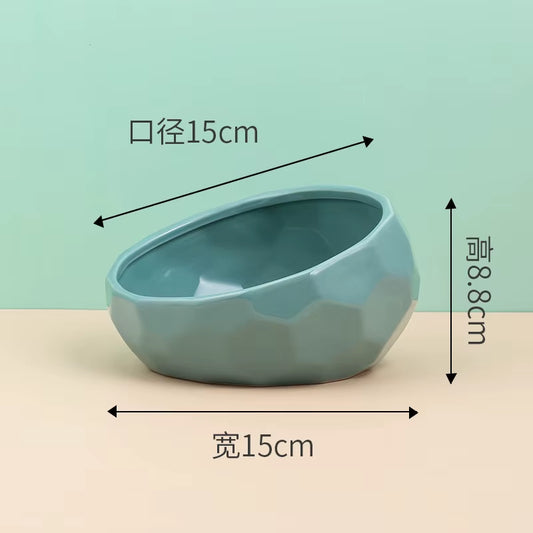 Ceramic Pet Bowl with Bamboo Stand for Dogs and Cats, Puppy Water Food and Drinking Feeder, Non-Slip Cat and Dog Feeder