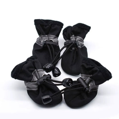 4Pcs Anti-Slip Footwear Waterproof Dog Shoes Pet Rain Shoes Rain Snow Boots Pet Shoes