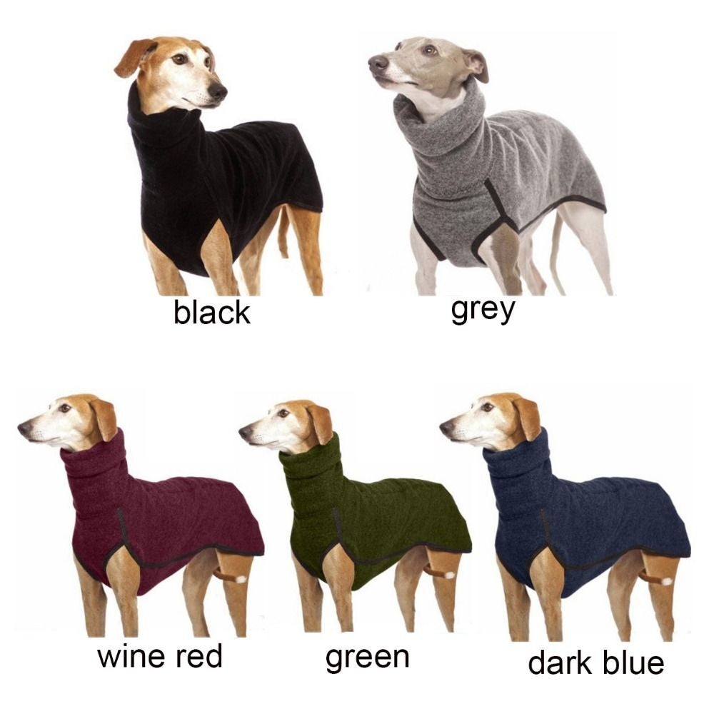 Pet Dog Winter High Collar Jumper Sweater Greyhound Whippet Clothes Lurcher Coat