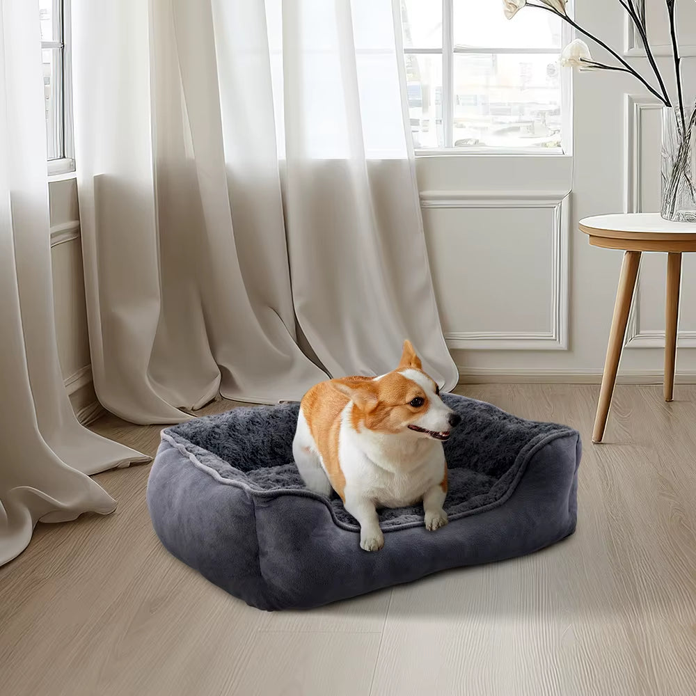 Soft Grey Pet Sleeping Bed for Small Medium Large Removable Dogs Puppy Bed Pet Supplies