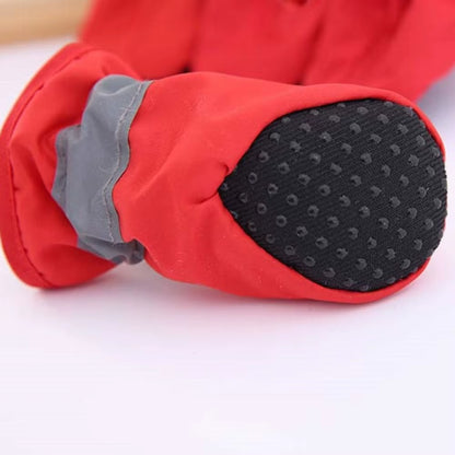 4Pcs Anti-Slip Footwear Waterproof Dog Shoes Pet Rain Shoes Rain Snow Boots Pet Shoes
