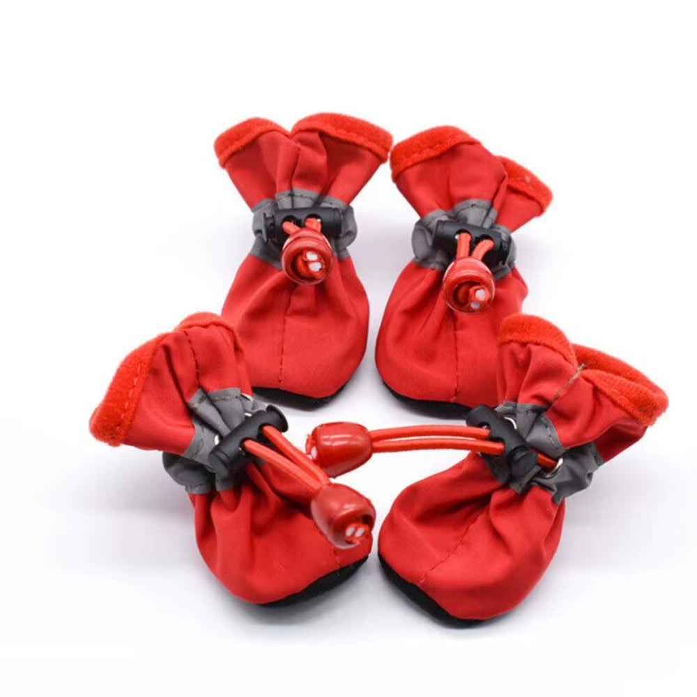 4Pcs Anti-Slip Footwear Waterproof Dog Shoes Pet Rain Shoes Rain Snow Boots Pet Shoes
