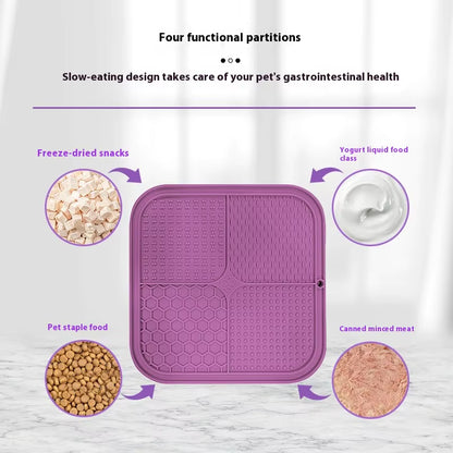 Pet Dog Cat Licking Pad Licking Pad anti Choking Slow Food Utensils Slow Food Bowl Licking Plate Pet Cat Yogurt Meal Mat