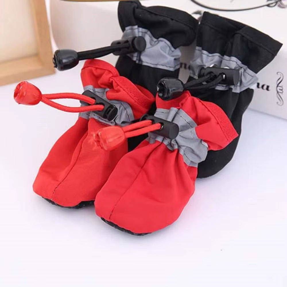4Pcs Anti-Slip Footwear Waterproof Dog Shoes Pet Rain Shoes Rain Snow Boots Pet Shoes
