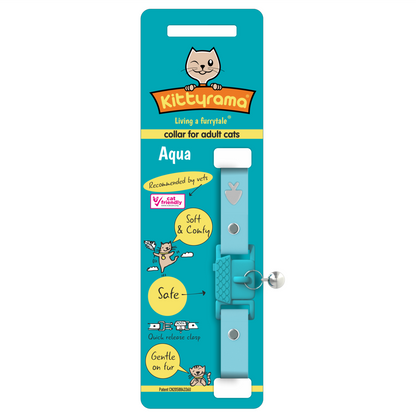 KITTYRAMA AQUA CAT COLLAR - Quick Release, Breakaway, Hypoallergenic