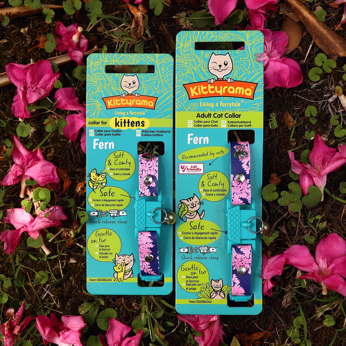 KITTYRAMA BOTANICALS FERN CAT COLLAR - Quick Release, Breakaway, Hypoallergenic