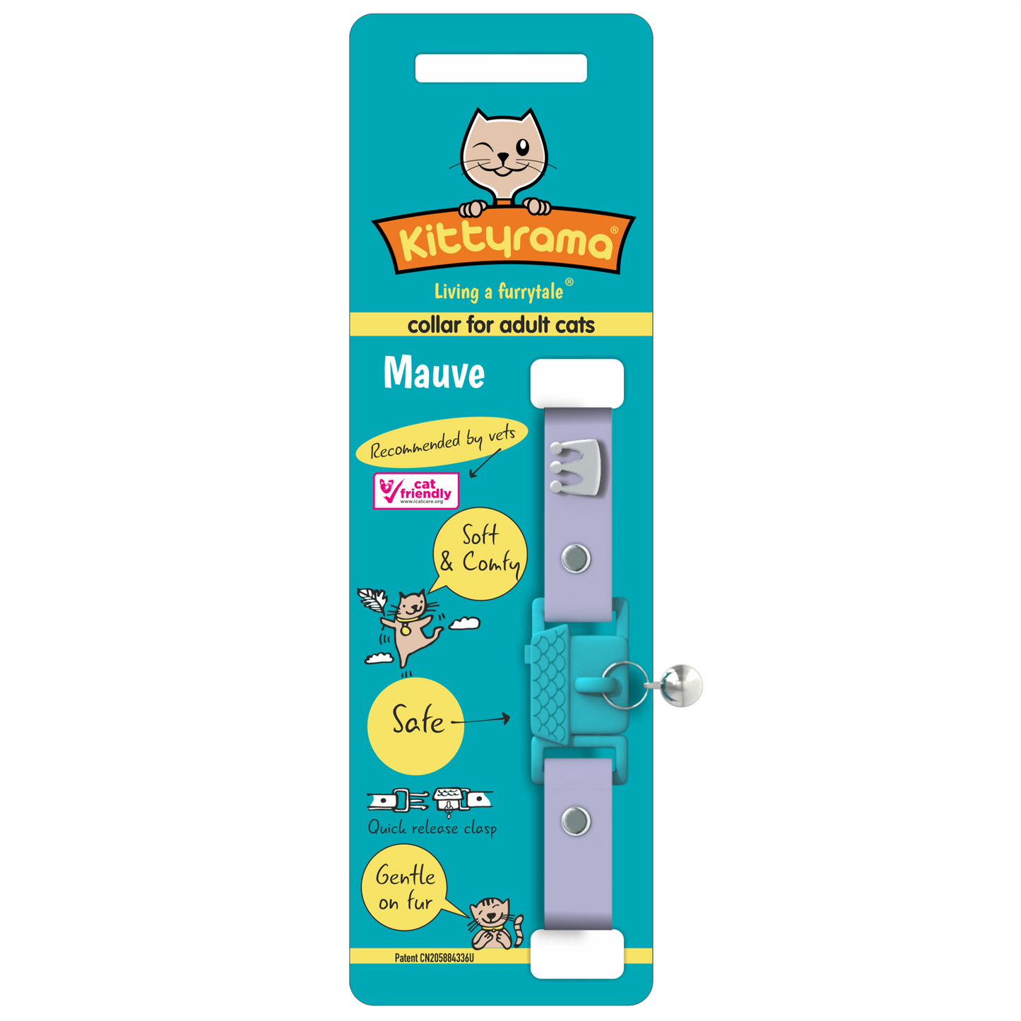 KITTYRAMA MAUVE CAT COLLAR - Quick Release, Breakaway, Hypoallergenic