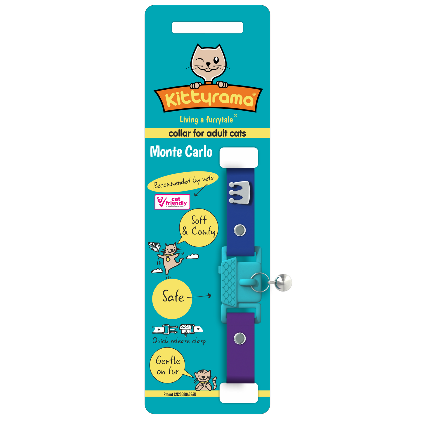 KITTYRAMA MONTE CARLO CAT COLLAR - Quick Release, Breakaway, Hypoallergenic