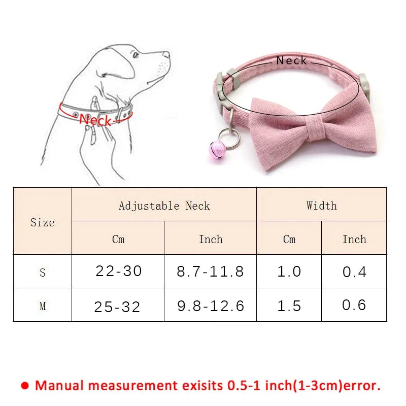 Elegant Adjustable Bow Collar and Leash Set for Small Dogs and Cats - Ideal for Yorkies and Shih Tzus