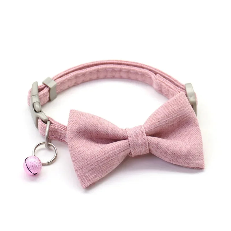 Elegant Adjustable Bow Collar and Leash Set for Small Dogs and Cats - Ideal for Yorkies and Shih Tzus