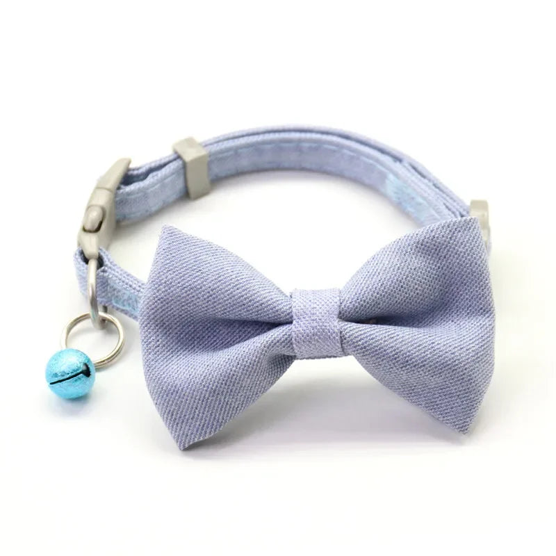 Elegant Adjustable Bow Collar and Leash Set for Small Dogs and Cats - Ideal for Yorkies and Shih Tzus