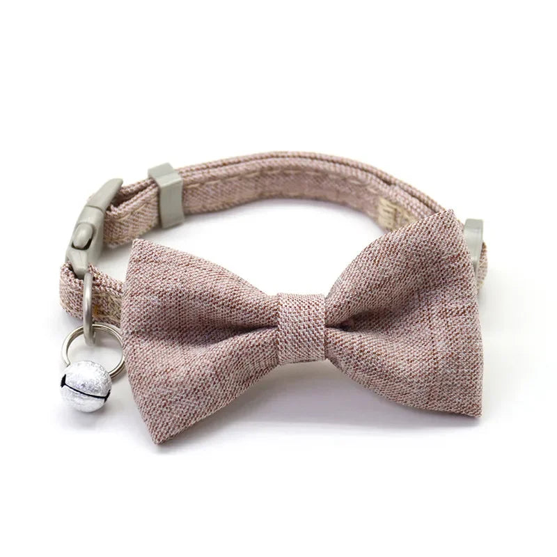 Elegant Adjustable Bow Collar and Leash Set for Small Dogs and Cats - Ideal for Yorkies and Shih Tzus