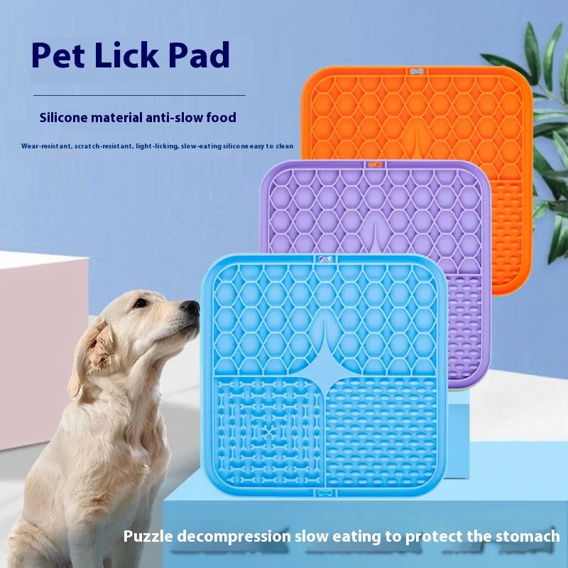 Pet Dog Cat Licking Pad Licking Pad anti Choking Slow Food Utensils Slow Food Bowl Licking Plate Pet Cat Yogurt Meal Mat