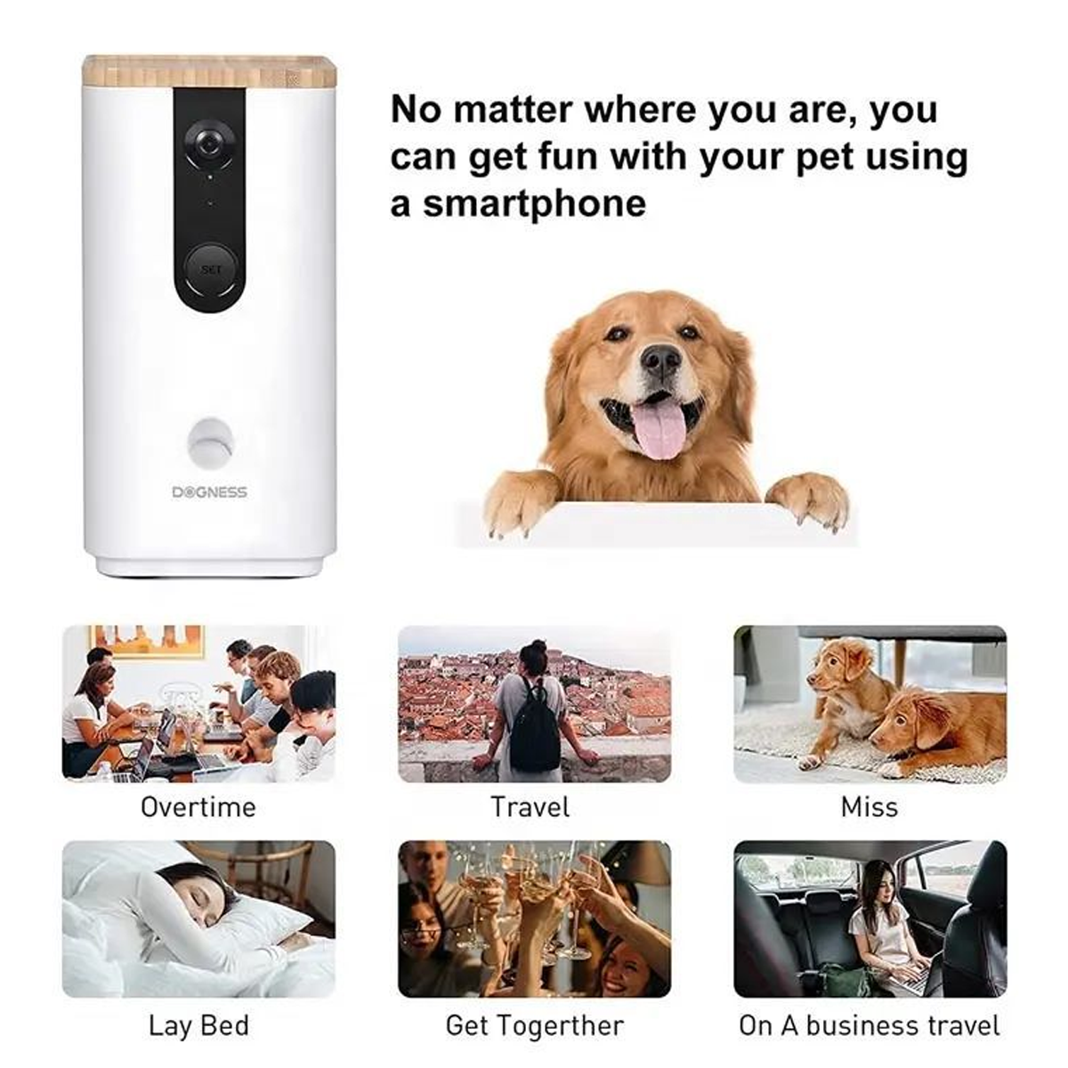 DOGNESS Wi-Fi Pet Camera with Treat Dispenser for Dogs and Cats