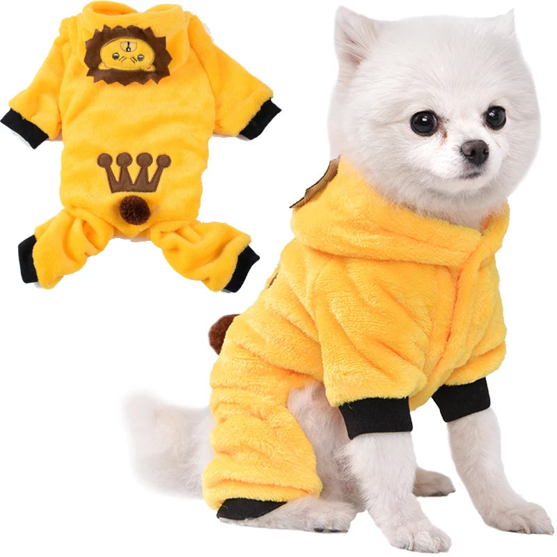 Pet Dog Clothes Soft Warm Fleece Dogs Jumpsuits Pet Clothing for Small Dogs Puppy Cats Clothes Chihuahua Yorkshire Costume Coat
