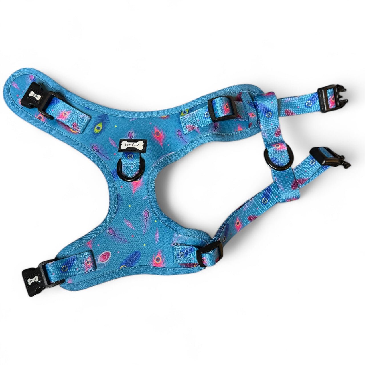 Power Peacock Step-In Adjustable Harness – Easy, Comfy & Made for Stylish Small Dogs!
