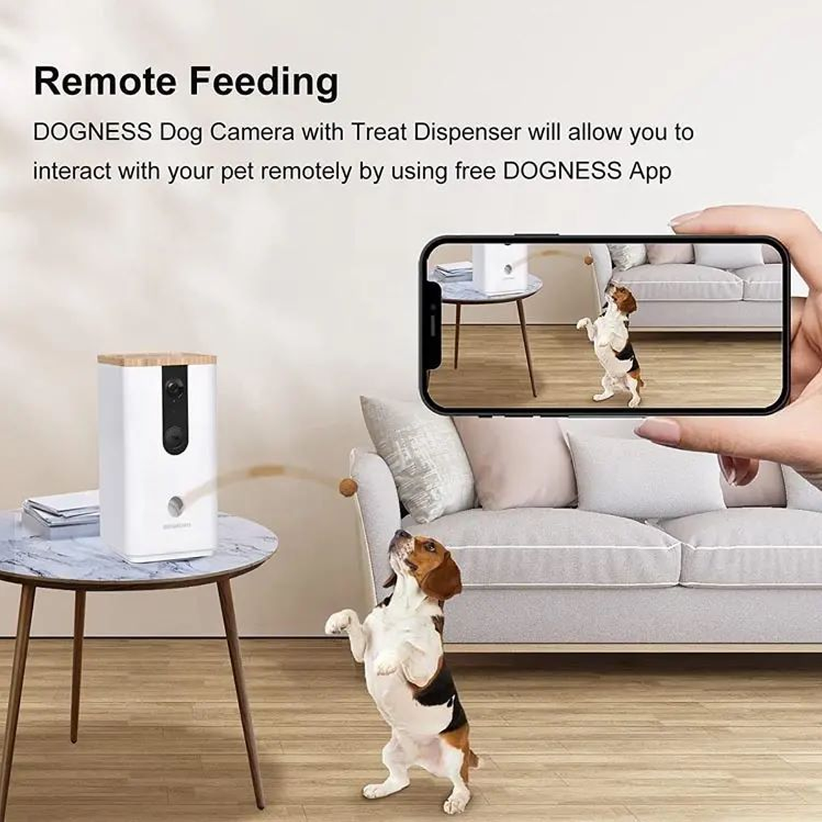 DOGNESS Wi-Fi Pet Camera with Treat Dispenser for Dogs and Cats